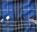 Royal Blue Plaid 100% Cotton Fabric For Men's