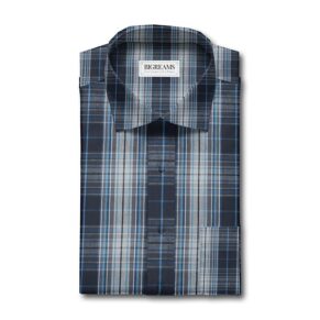 Men's Blue Checkered Shirt Piece