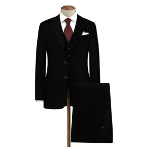 Black Unstitched Coat Pant Suit Fabric
