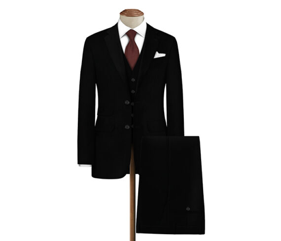 Black Unstitched Coat Pant Suit Fabric
