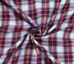 White Red Tartan Checkered Fabric