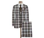 Grey Luxury Pattern Tweed For Men's Suit