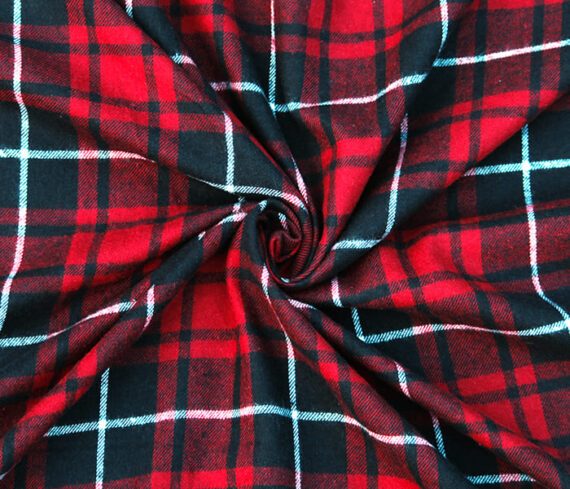 Red Checkered Flannel Fabric