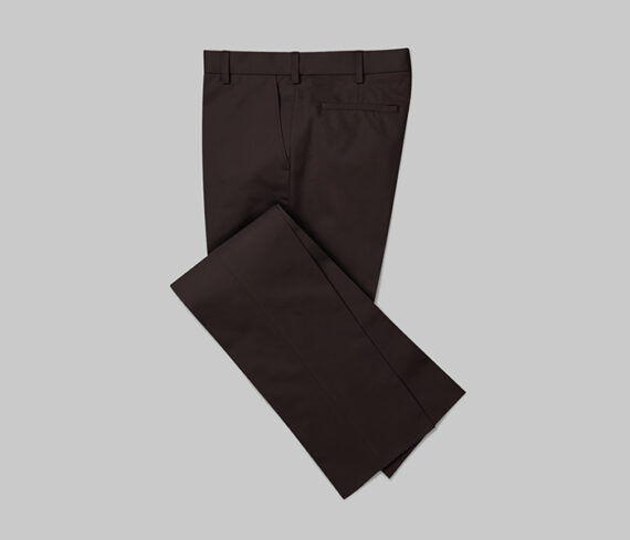 Brown Wrinkle Less Stretchable Trouser Fabric