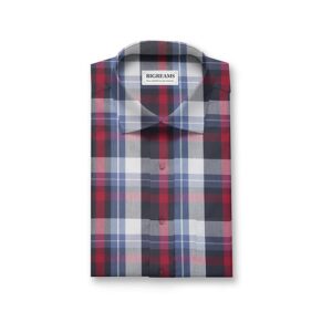 Red Black Checkered Stretchable Shirt Piece