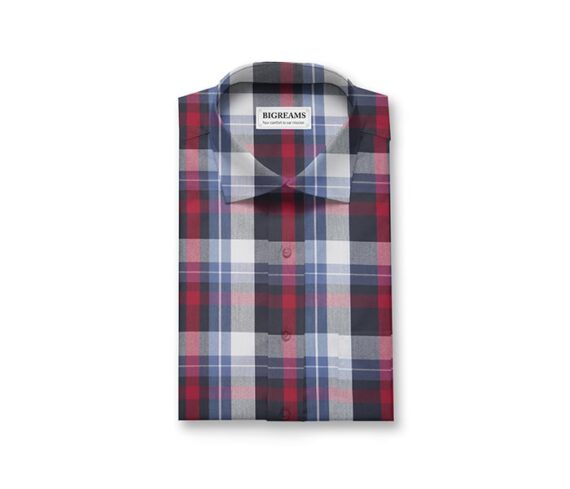 Red Black Checkered Stretchable Shirt Piece