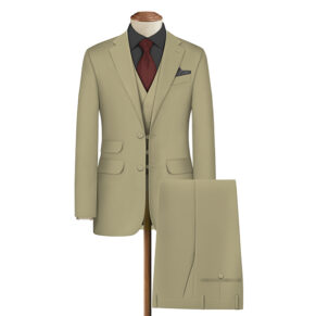 Khaki Color Stretchable Coat Pant Piece For Men's