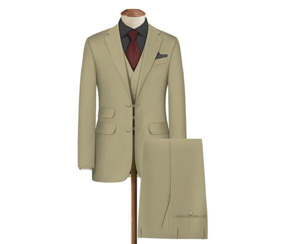 Khaki Color Stretchable Coat Pant Piece For Men's
