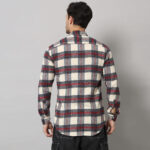 Men's Off White Flannel Checkered Shirt