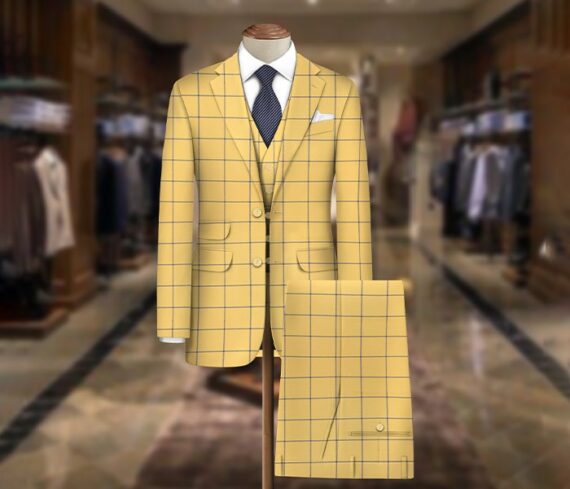 Yellow Checkered All Weather Suit Piece