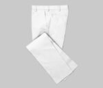 White Wrinkle Less Stretchable Pant Fabric