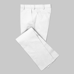 White Wrinkle Less Stretchable Pant Fabric
