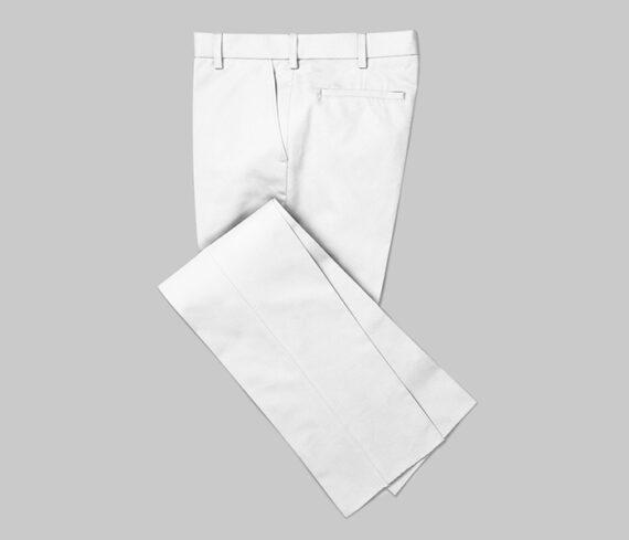 White Wrinkle Less Stretchable Pant Fabric