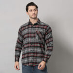 Black Brushing Plaid Shirt