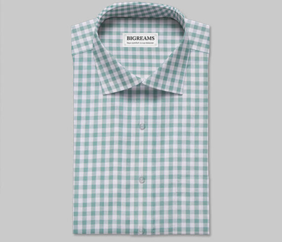 Green 100% Cotton Gingham Check Fabric