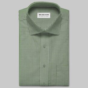 Green 100% Cotton Gingham Check Fabric