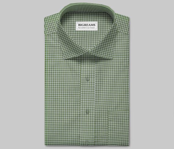 Green 100% Cotton Gingham Check Fabric