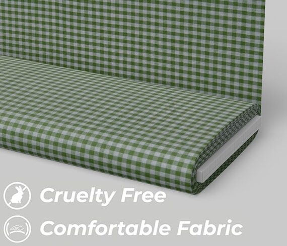 Green 100% Cotton Gingham Check Fabric