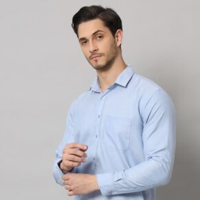 Men's Sky Blue Cotton Oxford Shirt