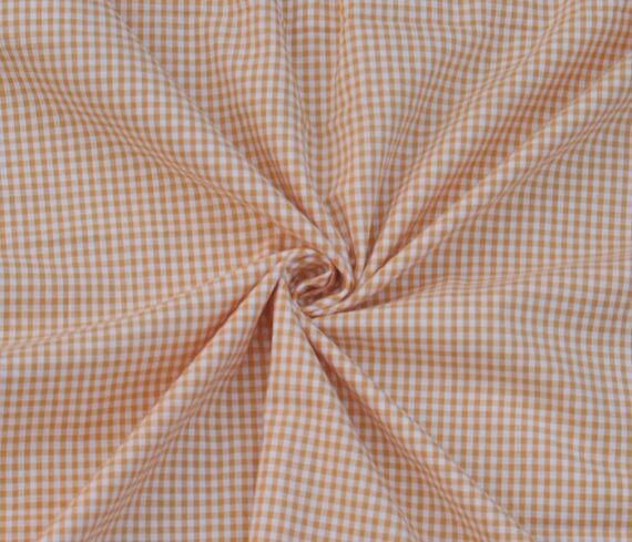 Yellow 100% Cotton Gingham Check Fabric