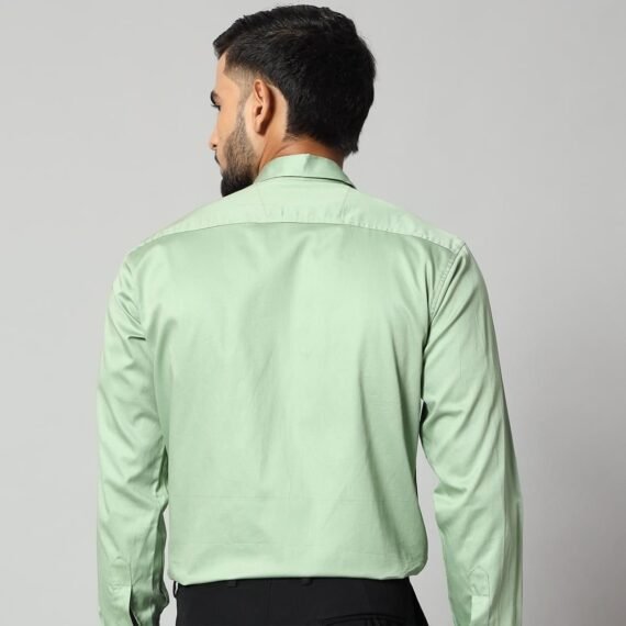 Bigreams Light Green Formal Shirt For Men's