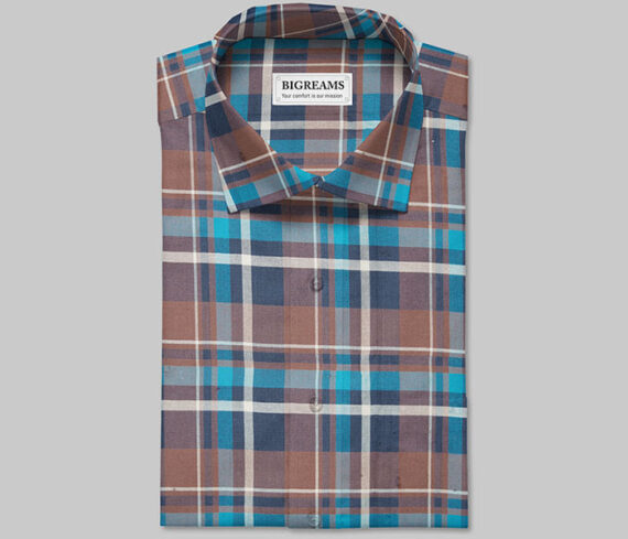 Brown Premium Checkered Shirt Fabric