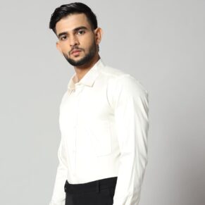 Men's Off White Office Wear Shirt