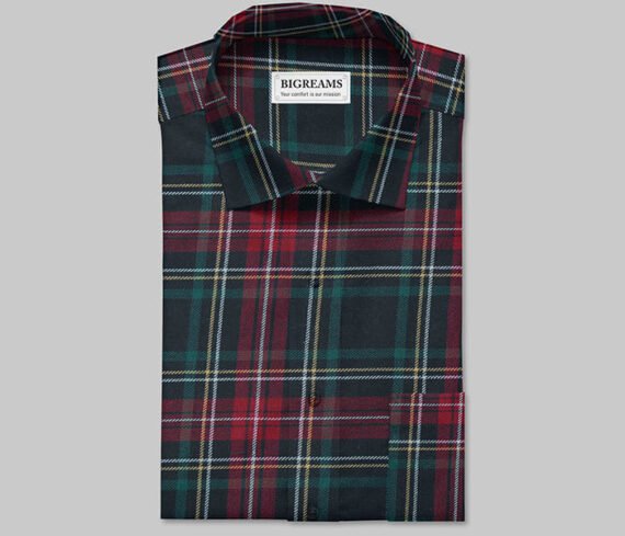 Green Red Tartan Checkered Fabric