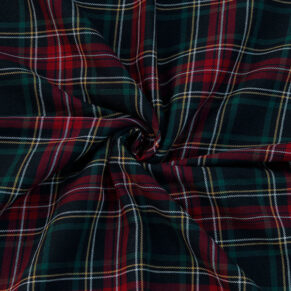 Green Red Tartan Checkered Fabric