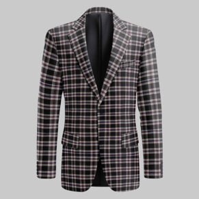 Black Wool Checkered Fabric