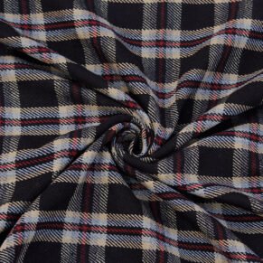 Black Wool Checkered Fabric