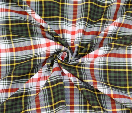 Green Checkered Tartan Fabric