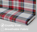 100% Cotton White Maroon Tartan Fabric