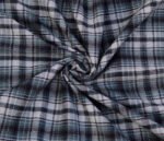 Blue Grey Checkered Flannel Fabric