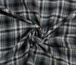 Unstitched Grey Checkered Flannel Fabric