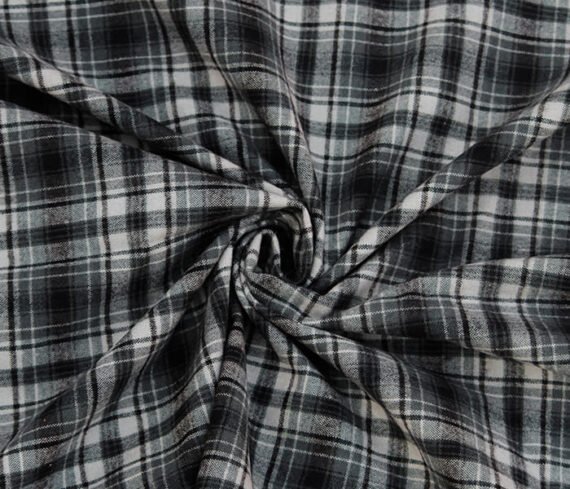 Unstitched Grey Checkered Flannel Fabric