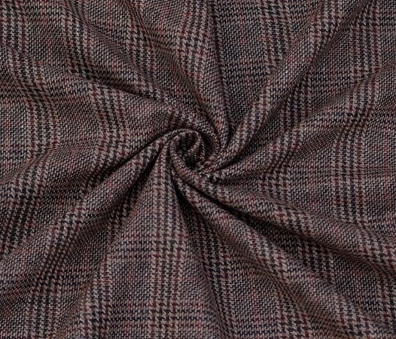 Dark Brown Wool Checkered Suit Piece