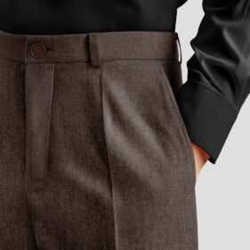 Men's Wool Herringbone Pants Customize Just for You