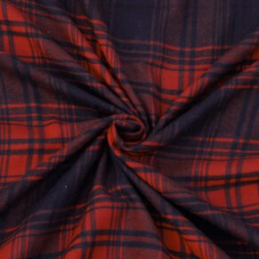 Red Black Cotton Tartan Fabric