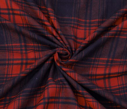 Red Black Cotton Tartan Fabric