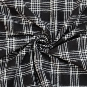 Black White Thick Flannel Fabric