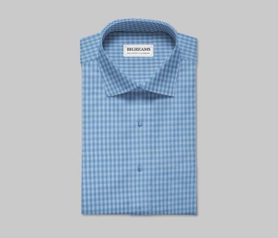 Blue Gingham Checkered Fabric