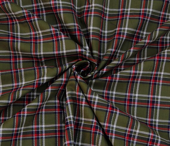 Green Checkered Fabric For Sewing