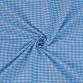 Blue Gingham Checkered Fabric