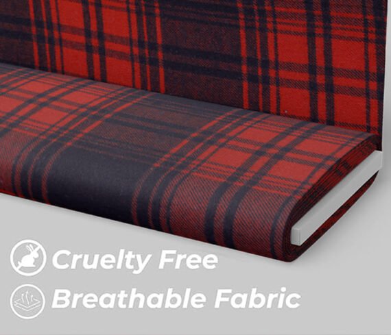 Red Black Cotton Tartan Fabric