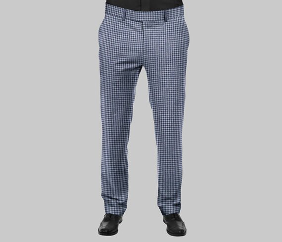 Navy Blue Houndstooth Material For Clothing