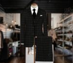 Dark Green Checkered Summer Suit Piece