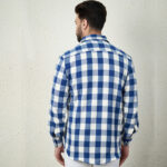 Men's Blue Tom Tom Double Patch Pocket Flannel Shirt