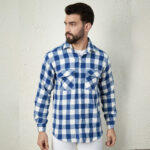 Men's Blue Tom Tom Double Patch Pocket Flannel Shirt