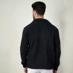 Men's Black Shacket With Two Patch Pocket